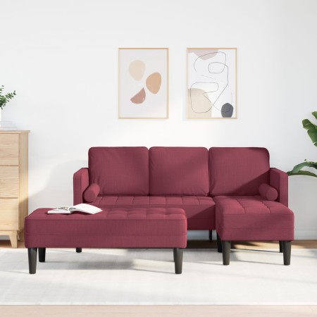 Juego de Sofá de 2 Piezas con Cojines en Tejido Rojo Vino de , Sofás - Ref: Foro24-3329255, Precio: 367,86 €, Descuento: %