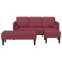 Juego de Sofá de 2 Piezas con Cojines en Tejido Rojo Vino de , Sofás - Ref: Foro24-3329255, Precio: 367,86 €, Descuento: %