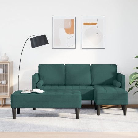 Juego de Sofá de 2 Piezas con Cojines de Tela Verde Oscuro de , Sofás - Ref: Foro24-3329256, Precio: 324,49 €, Descuento: %