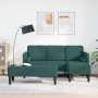 Juego de Sofá de 2 Piezas con Cojines de Tela Verde Oscuro de , Sofás - Ref: Foro24-3329256, Precio: 324,49 €, Descuento: %