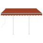 Toldo retráctil automático con postes naranja y marrón 3,5x2,5m de vidaXL, Toldos - Ref: Foro24-3069930, Precio: 414,00 €, De...