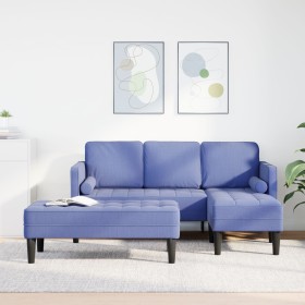 Juego de sofá de 2 piezas con cojines azul vaquero de tela de , Sofás - Ref: Foro24-3329262, Precio: 326,95 €, Descuento: %