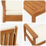 Conjunto de Sofás de Jardín de 5 Piezas con Cojines de Madera Sólida de Acacia de , Sofás de exterior - Ref: Foro24-3331813, ...