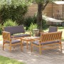 Juego de Sofá de Jardín de 5 Piezas con Cojines de Madera Maciza de Acacia de , Sofás de exterior - Ref: Foro24-3331814, Prec...