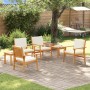 Conjunto de Comedor de Jardín de 6 Piezas con Cojines de Madera Sólida de Acacia de , Sofás de exterior - Ref: Foro24-3331815...