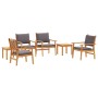 Set de Comedor de Jardín de 6 Piezas con Cojines de Madera Sólida de Acacia de , Sofás de exterior - Ref: Foro24-3331816, Pre...