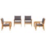Set de Comedor de Jardín de 6 Piezas con Cojines de Madera Sólida de Acacia de , Sofás de exterior - Ref: Foro24-3331816, Pre...