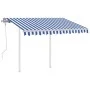 Toldo manual retráctil con LED azul y blanco 3x2,5 m de vidaXL, Toldos - Ref: Foro24-3069896, Precio: 307,75 €, Descuento: %