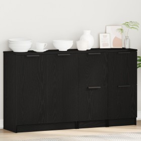 Buffets 3 pcs Madera de Roble Negro de , Aparadores - Ref: Foro24-3332500, Precio: 128,14 €, Descuento: %