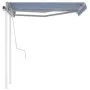 Toldo manual retráctil con LED azul y blanco 3x2,5 m de vidaXL, Toldos - Ref: Foro24-3069896, Precio: 307,75 €, Descuento: %