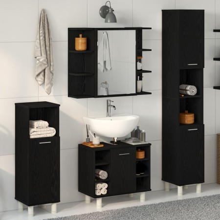Juego de Muebles de Baño 4 Piezas Roble Negro Madera Elaborada de , Muebles de baño - Ref: Foro24-3333047, Precio: 262,04 €, ...