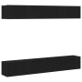 Set de mueble para TV de 4 piezas, montado en la pared, de madera de roble negro de , Muebles TV - Ref: Foro24-3333050, Preci...