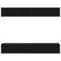 Set de mueble para TV de 4 piezas, montado en la pared, de madera de roble negro de , Muebles TV - Ref: Foro24-3333050, Preci...