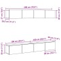 Set de mueble para TV de 4 piezas, montado en la pared, de madera de roble negro de , Muebles TV - Ref: Foro24-3333050, Preci...
