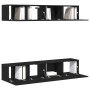 Conjunto de 4 piezas de gabinete de TV de pared de en madera de roble negro de , Muebles TV - Ref: Foro24-3333051, Precio: 17...