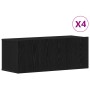 Conjunto de 4 piezas de gabinete de TV de pared de en madera de roble negro de , Muebles TV - Ref: Foro24-3333051, Precio: 17...