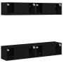 Conjunto de 4 piezas de gabinete de TV de pared de en madera de roble negro de , Muebles TV - Ref: Foro24-3333051, Precio: 17...