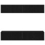 Conjunto de 4 piezas de gabinete de TV de pared de en madera de roble negro de , Muebles TV - Ref: Foro24-3333051, Precio: 17...