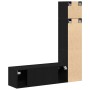 Conjunto de Gabinete de TV Montado en la Pared de 3 Piezas de en Madera Ingenierada de Roble Negro de , Muebles TV - Ref: For...