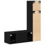 Conjunto de Mueble de TV de 3 Piezas Color Roble Negro de Madera Ingenierizada de , Muebles TV - Ref: Foro24-3333053, Precio:...