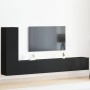 Conjunto de gabinete de TV de 3 piezas montado en la pared de de madera de roble negra de , Muebles TV - Ref: Foro24-3333054,...