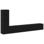 Conjunto de gabinete de TV de 3 piezas montado en la pared de de madera de roble negra de , Muebles TV - Ref: Foro24-3333054,...