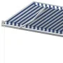 Toldo manual retráctil con postes azul y blanco 6x3 m de vidaXL, Toldos - Ref: Foro24-3069996, Precio: 659,03 €, Descuento: %