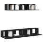 Conjunto de 4 piezas de mueble de TV , madera elaborada negra de , Muebles TV - Ref: Foro24-3333057, Precio: 182,58 €, Descue...