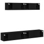 Conjunto de 4 piezas de mueble de TV , madera elaborada negra de , Muebles TV - Ref: Foro24-3333057, Precio: 182,58 €, Descue...