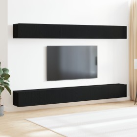 Conjunto de Mueble para TV de 6 Piezas en Madera Ingenieril de Roble Negro de , Muebles TV - Ref: Foro24-3333059, Precio: 284...