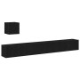 Conjunto de Mueble de TV de 4 Piezas en Roble Negro de Madera Ingenerada de , Muebles TV - Ref: Foro24-3333061, Precio: 154,0...