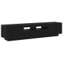 Mueble de TV con luces LED en roble negro de 180x35x40 cm, hecho de madera de , Muebles TV - Ref: Foro24-3333062, Precio: 140...