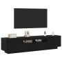 Mueble de TV con luces LED en roble negro de 180x35x40 cm, hecho de madera de , Muebles TV - Ref: Foro24-3333062, Precio: 140...