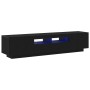 Mueble de TV con luces LED en roble negro de 180x35x40 cm, hecho de madera de , Muebles TV - Ref: Foro24-3333062, Precio: 140...