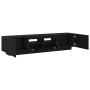 Mueble de TV con luces LED en roble negro de 180x35x40 cm, hecho de madera de , Muebles TV - Ref: Foro24-3333062, Precio: 140...
