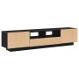 Mueble de TV con luces LED en roble negro de 180x35x40 cm, hecho de madera de , Muebles TV - Ref: Foro24-3333062, Precio: 140...