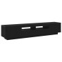 mueble para TV con luces LED en roble negro, 200x35x40 cm, madera de calidad de , Muebles TV - Ref: Foro24-3333063, Precio: 1...
