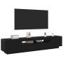 mueble para TV con luces LED en roble negro, 200x35x40 cm, madera de calidad de , Muebles TV - Ref: Foro24-3333063, Precio: 1...