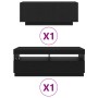 mueble para TV con luces LED en roble negro, 200x35x40 cm, madera de calidad de , Muebles TV - Ref: Foro24-3333063, Precio: 1...