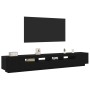 Mueble para TV con luces LED Negro Roble 260x35x40 cm de madera de , Muebles TV - Ref: Foro24-3333064, Precio: 209,69 €, Desc...