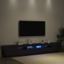 Mueble para TV con luces LED Negro Roble 260x35x40 cm de madera de , Muebles TV - Ref: Foro24-3333064, Precio: 209,69 €, Desc...