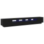 Mueble para TV con luces LED Negro Roble 260x35x40 cm de madera de , Muebles TV - Ref: Foro24-3333064, Precio: 209,69 €, Desc...