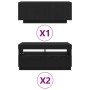 Mueble para TV con luces LED Negro Roble 260x35x40 cm de madera de , Muebles TV - Ref: Foro24-3333064, Precio: 209,69 €, Desc...