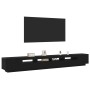 Mueble de TV con luces LED, Negro Roble, 300x35x40 cm, Madera Compuesta de , Muebles TV - Ref: Foro24-3333065, Precio: 222,66...