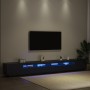 Mueble de TV con luces LED, Negro Roble, 300x35x40 cm, Madera Compuesta de , Muebles TV - Ref: Foro24-3333065, Precio: 222,66...