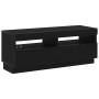 Mueble de TV con luces LED, Negro Roble, 300x35x40 cm, Madera Compuesta de , Muebles TV - Ref: Foro24-3333065, Precio: 222,66...