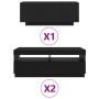 Mueble de TV con luces LED, Negro Roble, 300x35x40 cm, Madera Compuesta de , Muebles TV - Ref: Foro24-3333065, Precio: 222,66...
