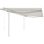Toldo retráctil automático con postes crema 4x3 m de vidaXL, Toldos - Ref: Foro24-3069947, Precio: 726,18 €, Descuento: %