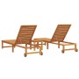 Tumbona con mesa de madera de acacia, Tumbona de madera de acacia de , Tumbonas - Ref: Foro24-3333829, Precio: 313,03 €, Desc...
