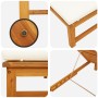 Tumbonas 2 pcs con cojines de madera de acacia, Tumbona con cojines crema de madera de acacia de , Tumbonas - Ref: Foro24-333...